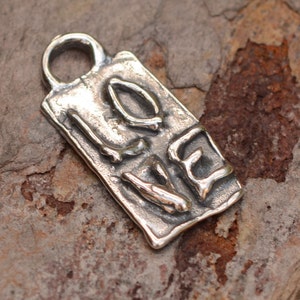 Love on a Rectangle Charm in Sterling Silver, SS-11 ONE image 1