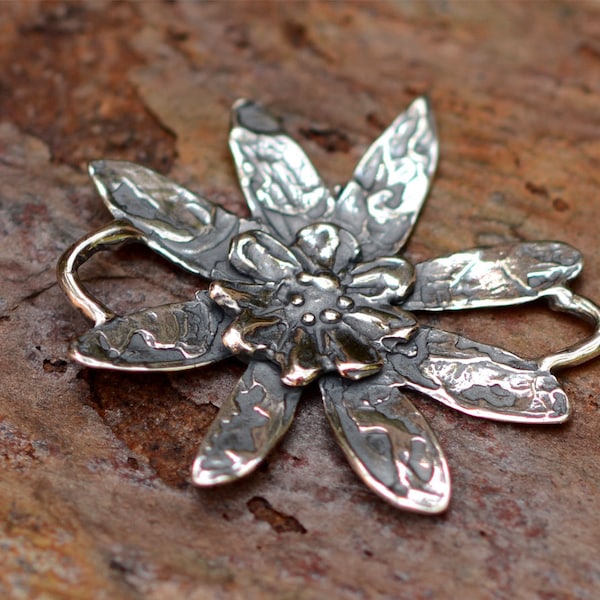 Artisan Sterling Silver Flower Link, L-334