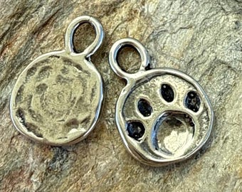Sterling Silver Paw Print Charm - SS-190