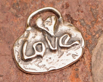 Love heart Charm in Sterling Silver, SS-27