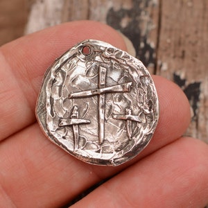 Three Cross Calvary Pendant in Sterling Silver, CatD-917