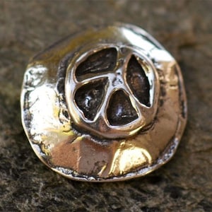 Peace Button Clasp in Sterling Silver