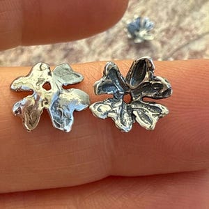 Flower Bead Caps in Sterling Silver, Set of 2
