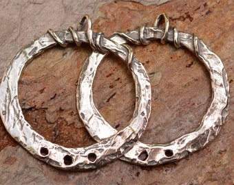 Bohemian Earring Hoops, Sterling Silver, or Charm Holder, CatD-341 (Set of 2)