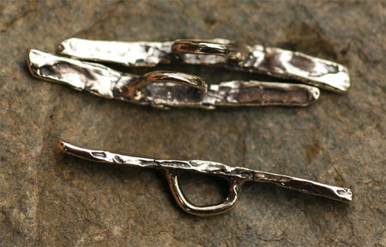 One Rustic Toggle Bar in Sterling Silver, SS-150 image 4