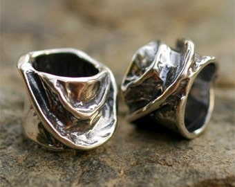 Sterling Silver Slider Bead with Wave Design (ONE)