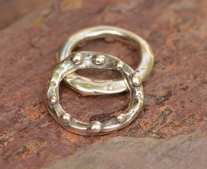 Sterling Silver Dotted Ring Link, (set of 2) - Etsy