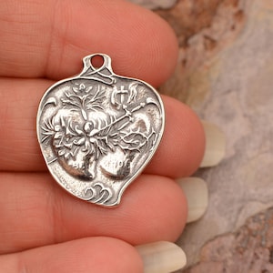 Sacred and Immaculate Hearts Pendant, Sterling Silver, R-469