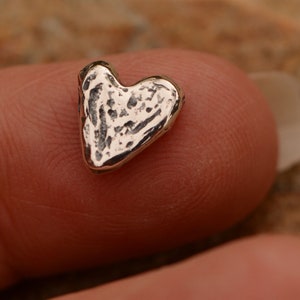 Heart Shaped Bead in Sterling Silver, H-814 ONE image 2