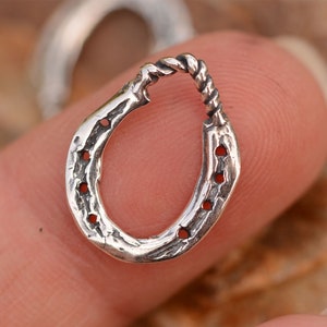 Artisan Sterling Silver HorseShoe Charm, (One)