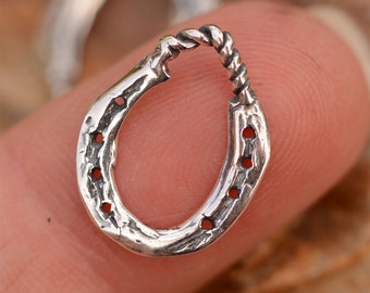 Artisan Sterling Silver HorseShoe Charm, (One)