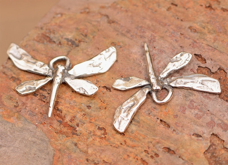 Small Dragonfly Charm in Sterling Silver, ONE CatD-723 image 3