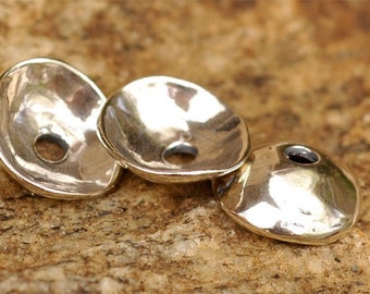 Smooth Bead Caps in Sterling Silver CatD-121 (Set of 2)