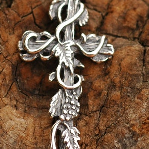 Vines Cross Pendant in Sterling Silver, CatD-68