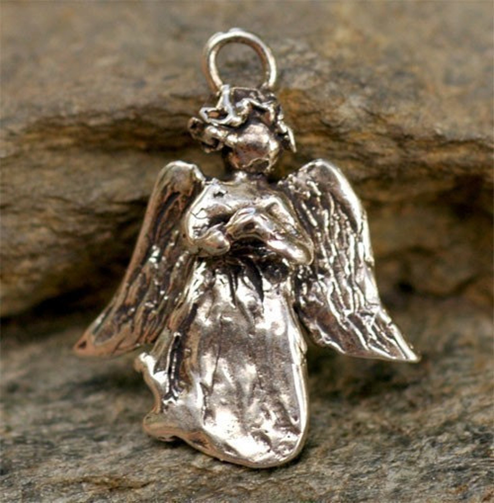 Sterling Silver Angel Charm or Pendant Etsy