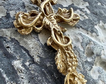 Vines Cross Pendant in Gold Bronze, 68-YB