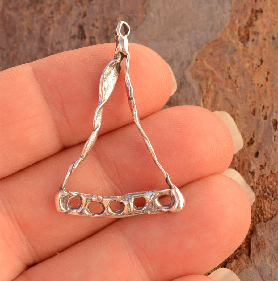 Organic Triangle Earring Chandeliers in Sterling Silver E639 Etsy