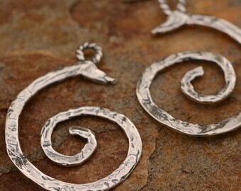 Spiral Dangles, Sterling Silver Earring Spirals, E-777, (TWO)