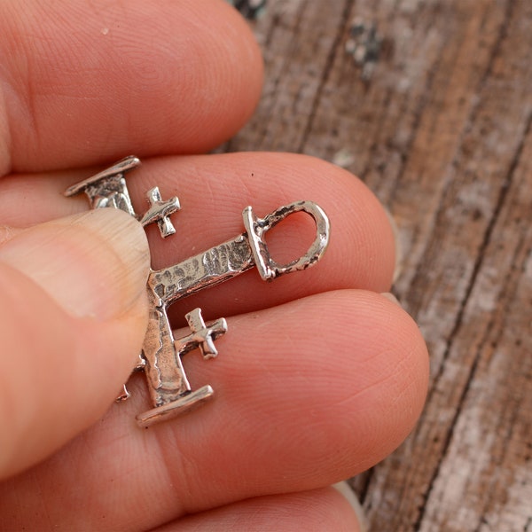 Artisan Jerusalem Cross in Sterling Silver, CatD-1094