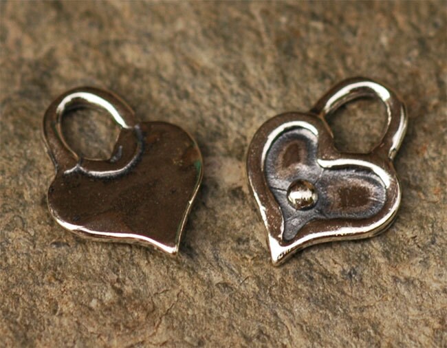 Artisan Heart Charms in Sterling Silver H-267 (Set of 2)