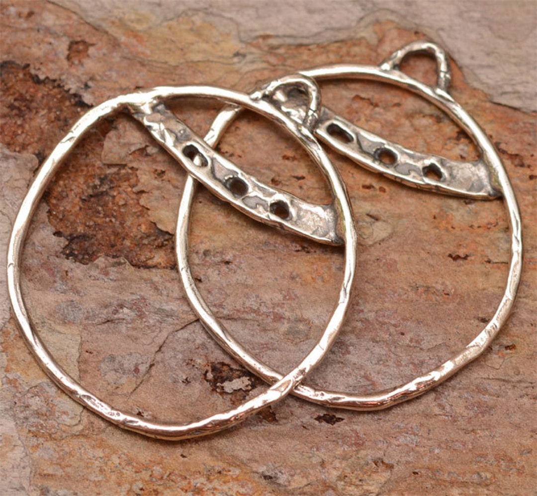 Sterling Silver Hoops, 30mm Round Earring Components, Catd