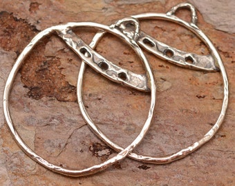 Sterling Silver Hoops, 30mm Round Earring Components, SS-99 (Set of 2)