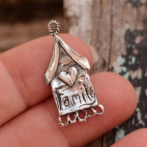 Home Heart Family Charm in Sterling Silver, CatD-942