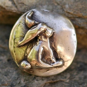Bunny Button // Small Rabbit Sterling Silver Button - Etsy