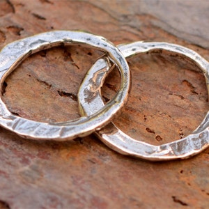 Rustic Round Artisan Links in Sterling Silver, CatD-446 (Set of 2)