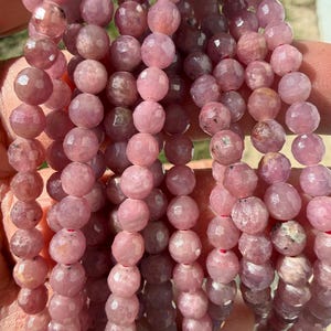 Genuine Natural Ruby Gemstones, Faceted 5mm Beads. Listing for ONE 16” Strand
