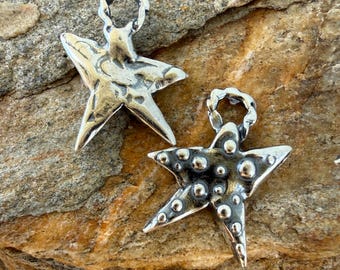 Small Dotted Star Charm in Sterling Silver, SS-678 (ONE)