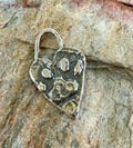 Paw Print Heart Charm in Sterling Silver, SS-152 (ONE)