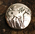 Artisan Horse Button, Pony Sterling Silver Button Clasp