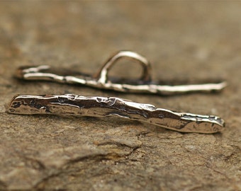 One Rustic Toggle Bar in Sterling Silver, SS-150