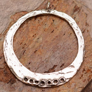 Artisan Charm Holder with 7 Holes, Sterling Silver Pendant, 335, Bohemian Style Findings