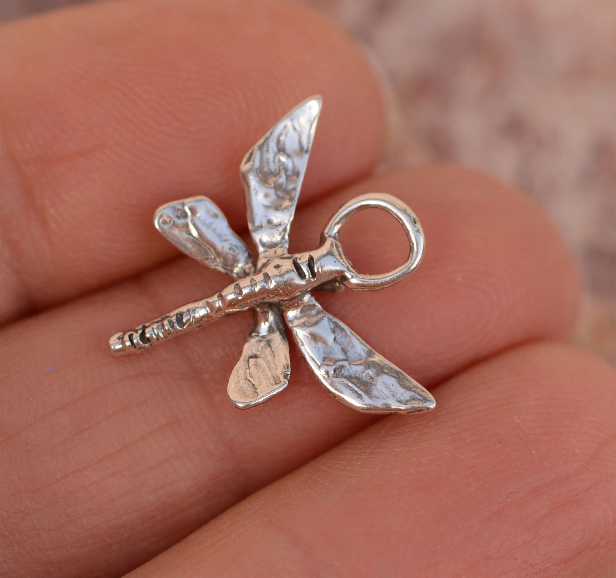 Silver dragonfly charm sale