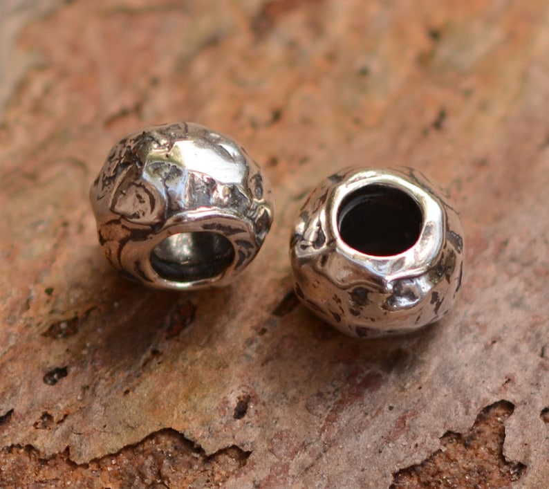 Artisan Rolo Bead Sterling Silver Chunky Donut Bead BE474 Etsy