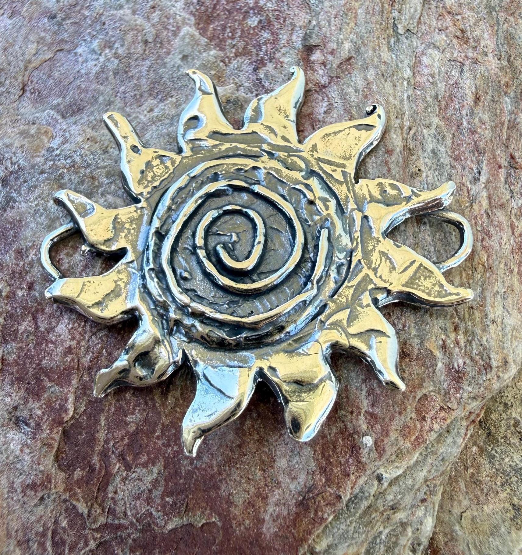 Sacred Spiral Sun Pendant or Link in Sterling Silver, SS-296 - Etsy