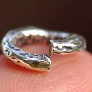 Rustic Chunky 10mm Jump Ring Link in Sterling Silver CatD-308, (ONE)