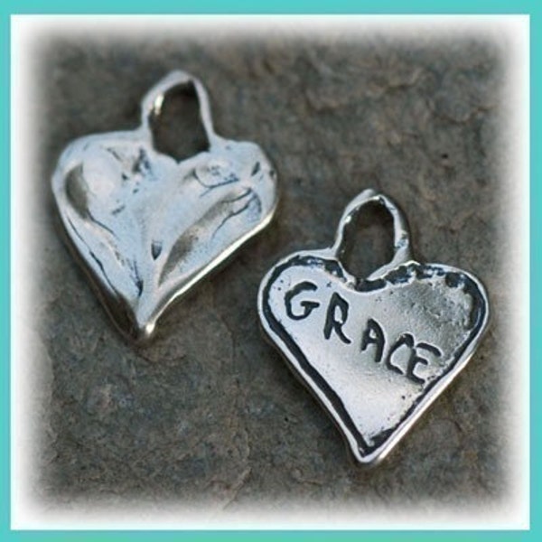 Artisan Sterling Silver Grace Heart Charm