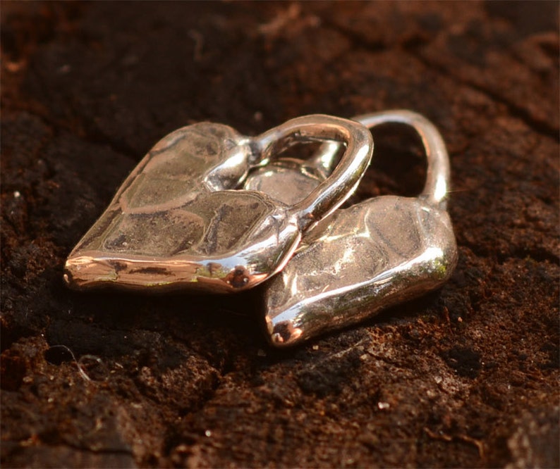 Tiny Heart Charms in Sterling Silver, SS-522 Set of 2 image 1