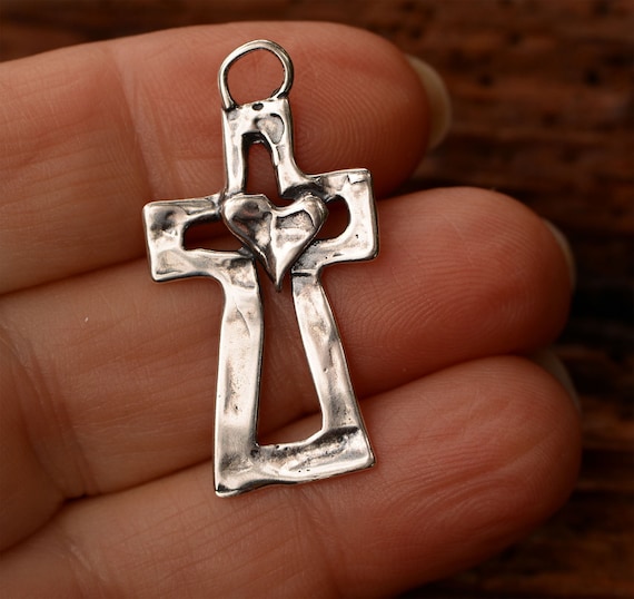 CHAIN 45CM STERLING SILVER Cross PENDANT studded RRP £29.95 CARDED MESSAGE 