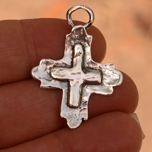 Southwest Cowgirl Cross Sterling Silver Pendant, PX454