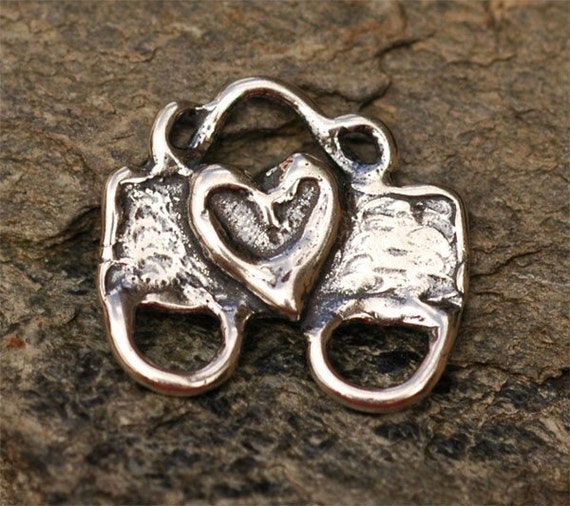 Artisan Two-strand Heart Connector Links in Sterling Silver, Catd