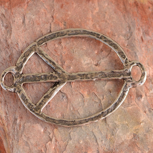 Big Peace Bracelet Link in Sterling Silver, SS-1127