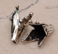 Artisan Rustic Dotted Bead Caps, Sterling Silver Jewelry Cones (PAIR)