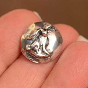 Sitting Bunny Sterling Silver Button Clasp image 3