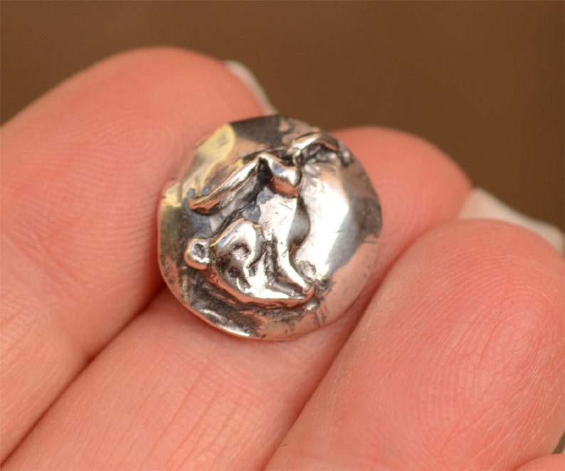 Sitting Bunny Sterling Silver Button Clasp image 3