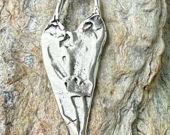 Long Heart Charm in Sterling Silver, SS-16, (ONE)