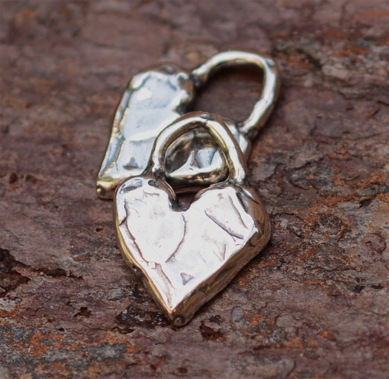 Tiny Heart Charms in Sterling Silver, SS-522 Set of 2 image 3